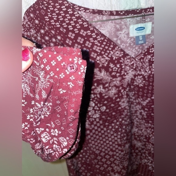 5/$25 Old Navy Floral Print 3/4 Sleeve Shift Dress - Picture 3 of 9